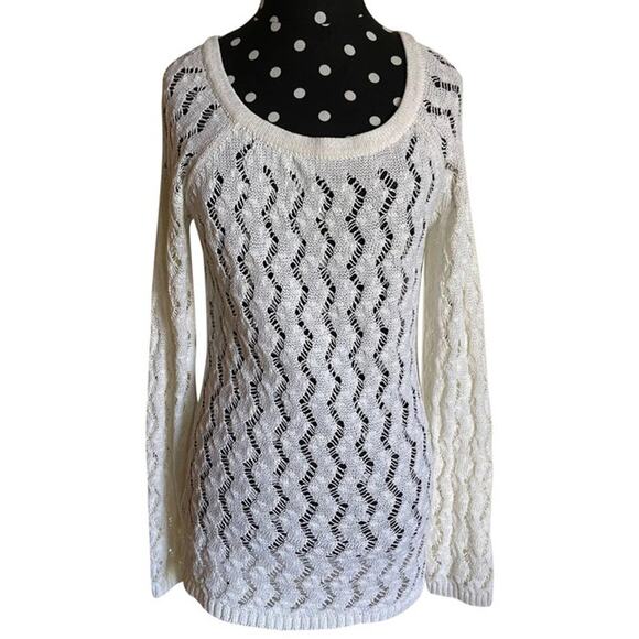 LOFT Sweaters - LOFT Womens Sweater Size Small Ann Taylor Off White Loose Weave Long NEW